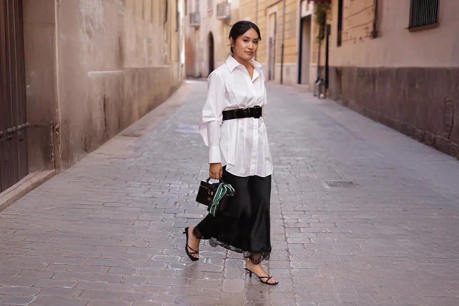 black and white blouse